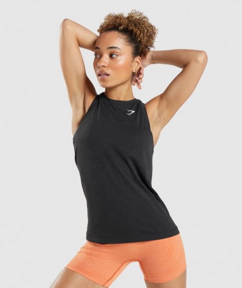 Women's Gymshark Vital Seamless 2.0 Light Tanks Black | NZ 9TVIUW